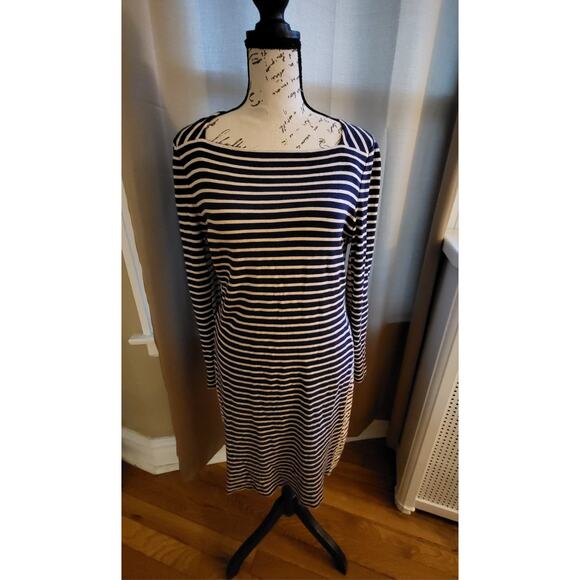Tory Burch Callan Striped L/S Dress, Size M (no belt included) - Picture 2 of 5